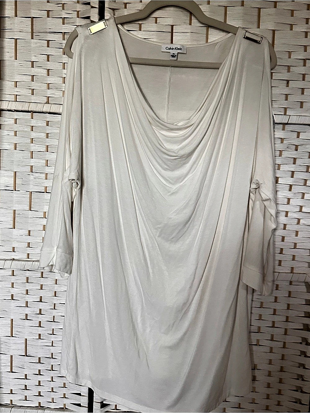 Calvin Klein Draped Tunic in White Like New